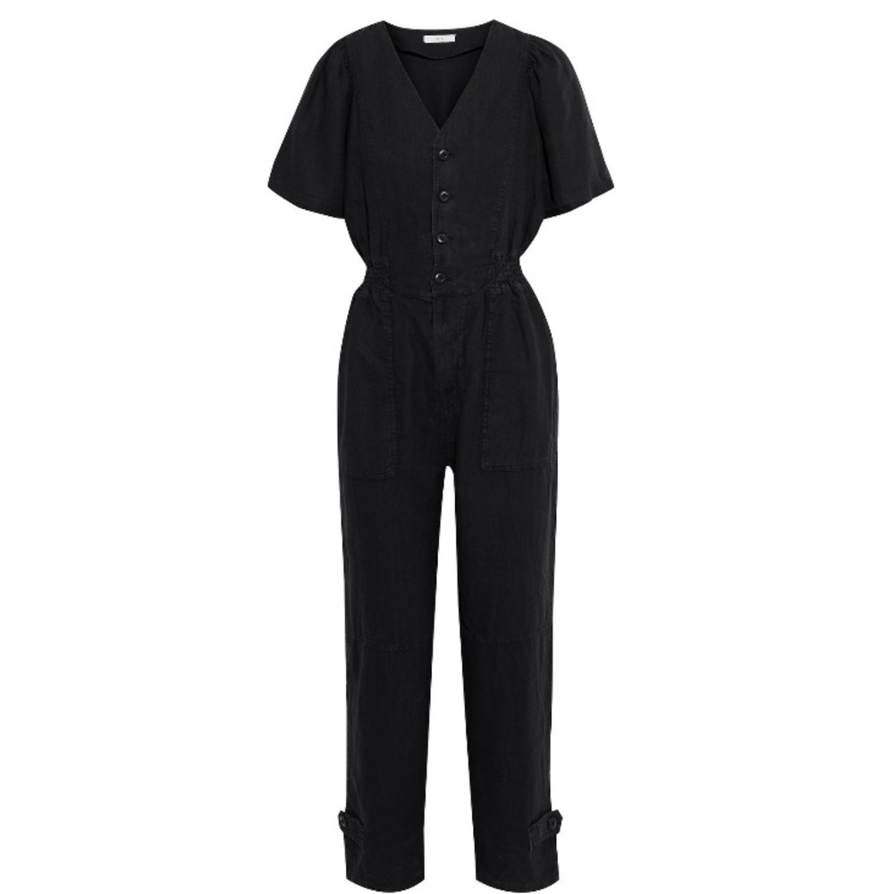Joie Bramwell Cropped Linen Jumpsuit